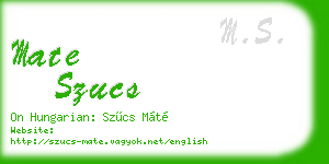 mate szucs business card